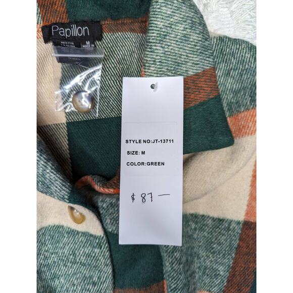 Papillon Checkered Shacket with Belt Tie - Picture 5 of 8